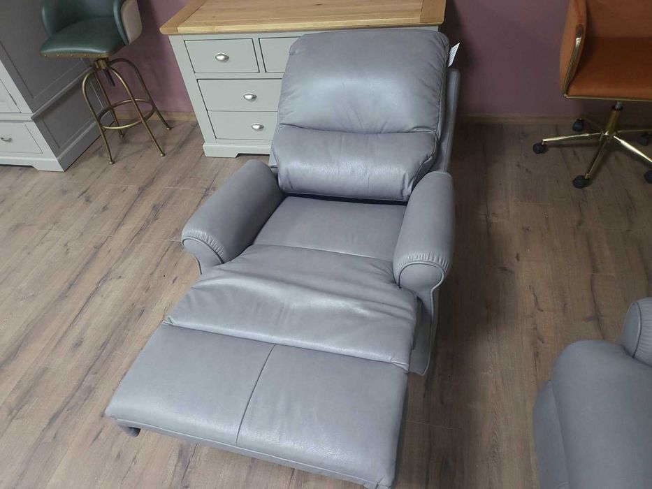 ПРОМОЦИЯ!!! Сив кожен комплект диван двойка и фотьойл G Plan