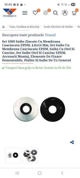 Saiba EPDM oțel/ cauciuc ZN CR 3+