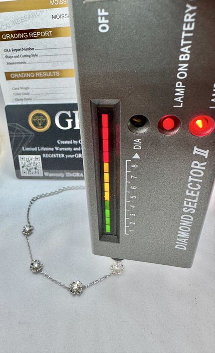 Сребърна гривна с мойсанит (диамант) 0.5 карата