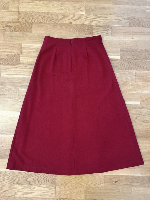 Fusta h&m midi burgundy 34 lana