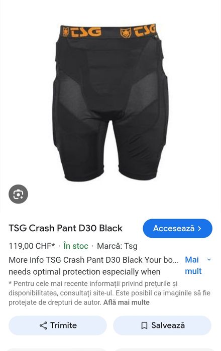 Pantaloni TSG Crash D30 Negri, cu protecții, ciclism, skate, enduro, L