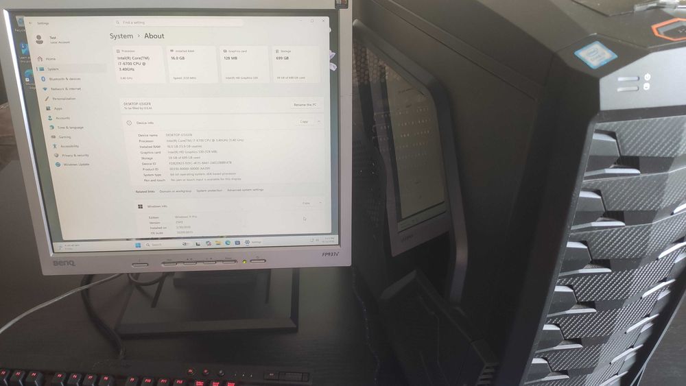 Desktop PC Intel Core i7-6700, 16 GB RAM, SSD 250 GB, HDD 500 GB, Windows 11 Pro