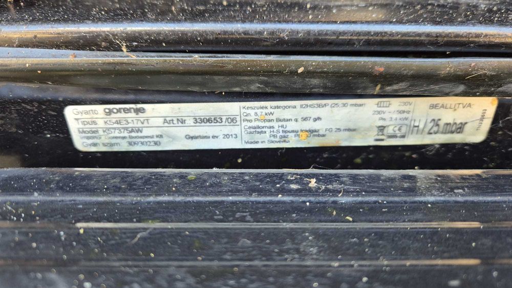 Aragaz, Plita de gaz Gorenje K 57375 AW