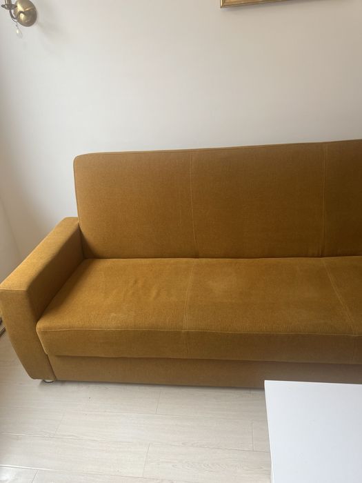 Canapea galben mustar extensibila