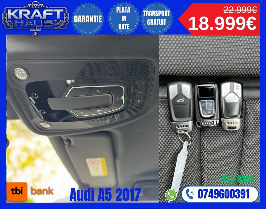Audi a5 sportback 3.0tdi 286cp quattro rate fără avans