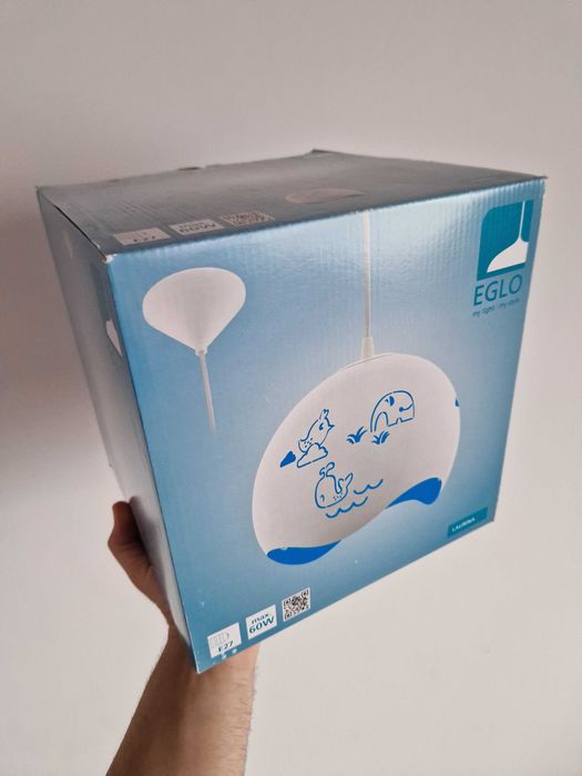 Pendul Eglo Laurina 1x60W, alb/albastru