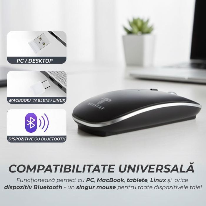 Mouse Office NETSTAT, Cu 3 Tipuri De Conexiuni, Negru, Sigilat, Nou