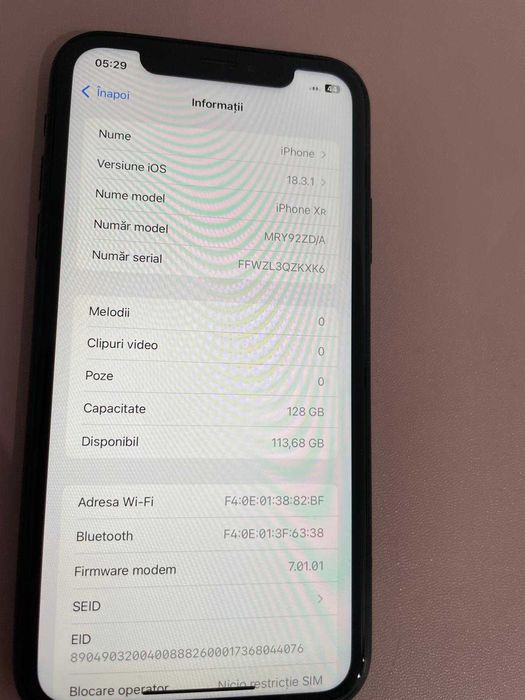 iPhone XR, 128 GB, 91% bateria, arată ca nou