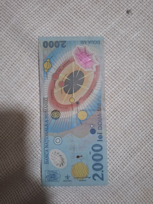 Bancnotă 2.000 lei 1999 – Eclipsa totală de soare – stare perfectă