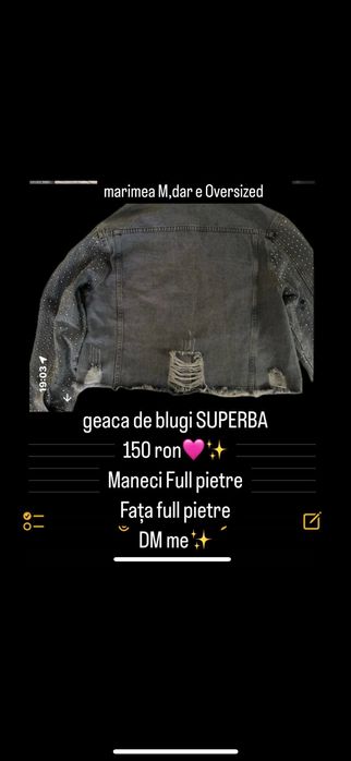 Geaca de blugi cu strassuri