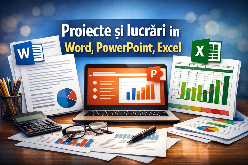 Realizez PROIECTE, REFERATE Word, Ppt, Excel etc.