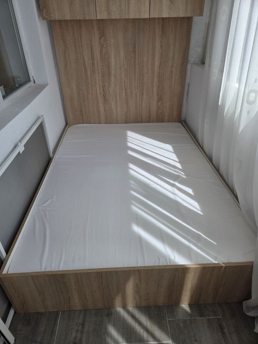 Pat din pal nuanță stejar, 200x140x35cm