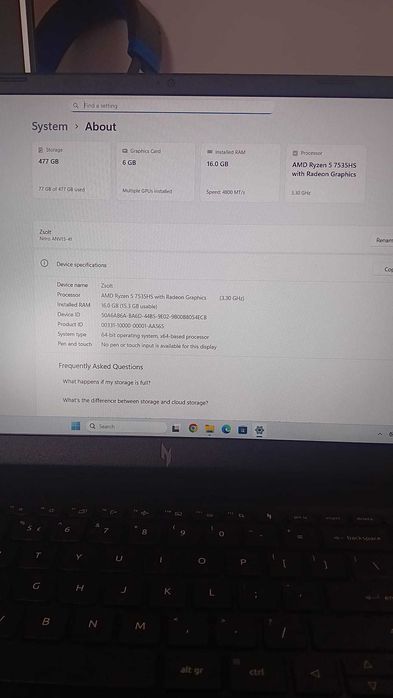 Laptop Gaming Acer Nitro V15 ANV15-41