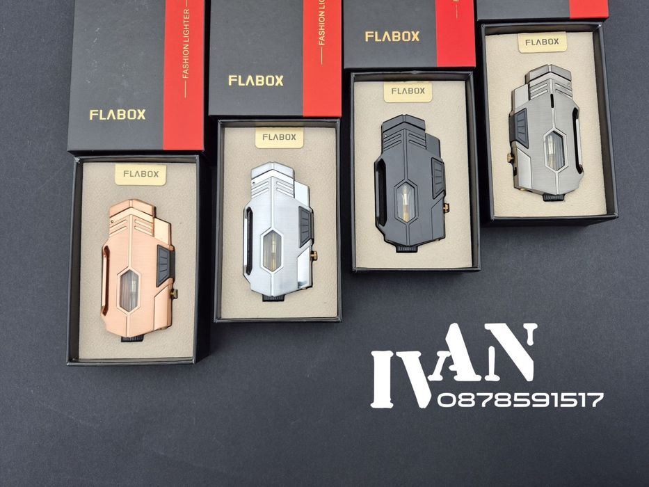 Запалка за пури с двоен джет Flabox  с вграден пънч за дупчене на пури