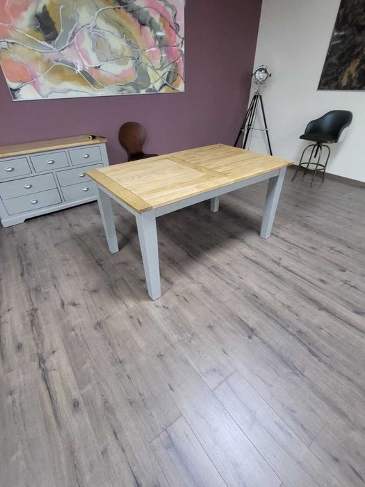 Дървена трапезна разтегателна маса 100 % дъб за 6 - 8 човека