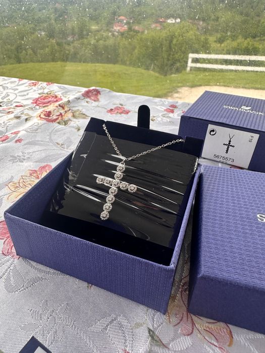 Colier Swarovski Angelic cross cruce