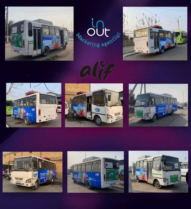Avtobuslarda reklama xizmati / shaxar markazi / Реклама на автобусах