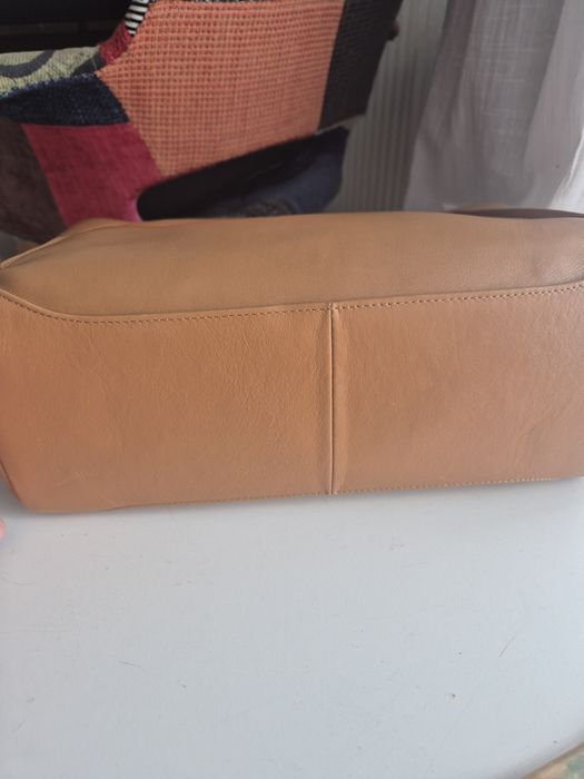 Geanta piele naturala Lasocki 32×33x13 maro caramel