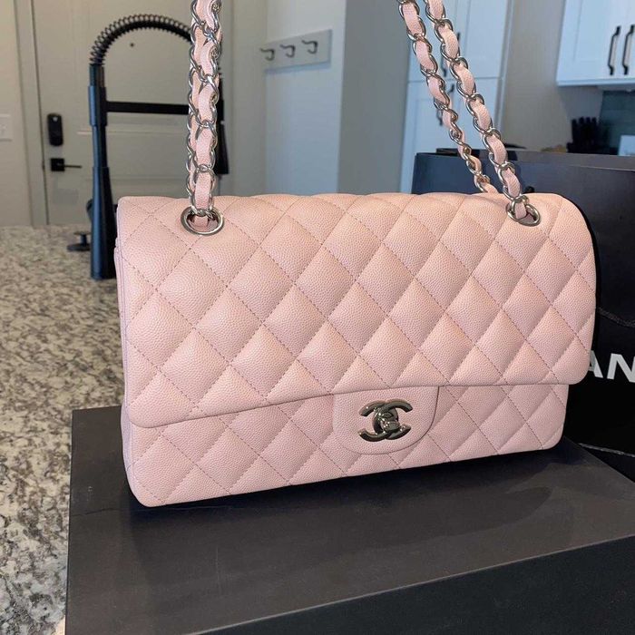 Geantă Chanel din Piele Roz, Poseta Chanel din Piele Caviar