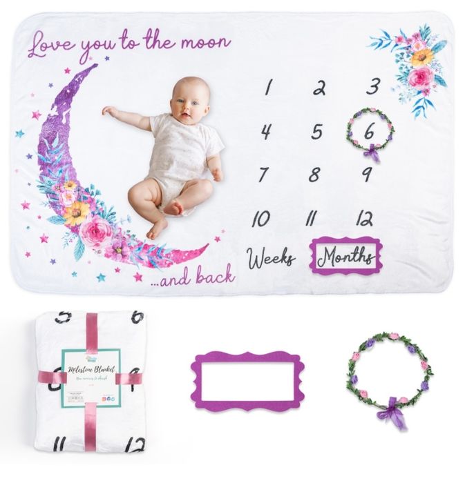Paturica aniversara bebe Milestone