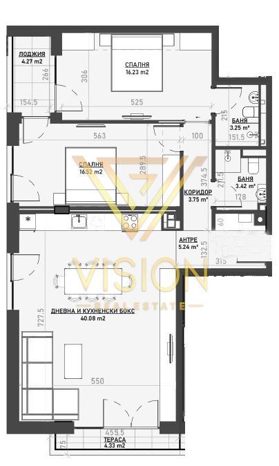 Тристаен апартамент в кв. Бояна! Функционално разпределение!