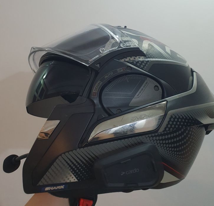 Casca Shark Evo-One 2 Mat Black / Silver / Red  cu tot cu intecom