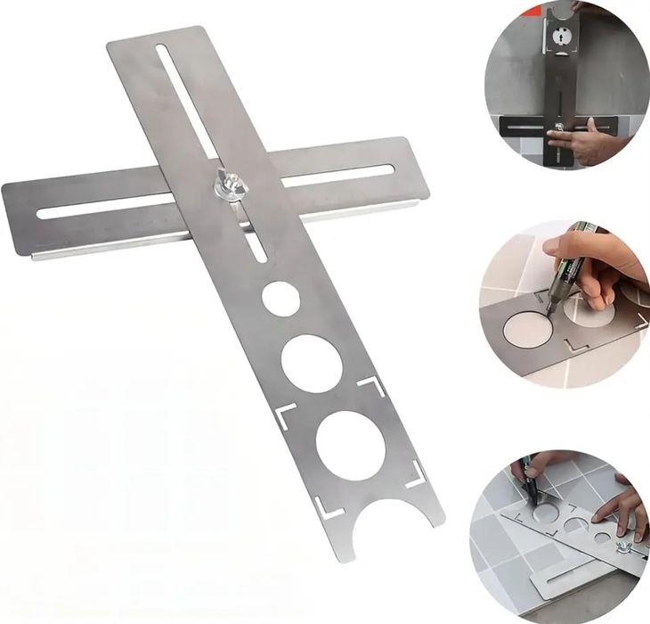 Метален шаблон за пренасяне на размери и отвори фаянс теракот 60см