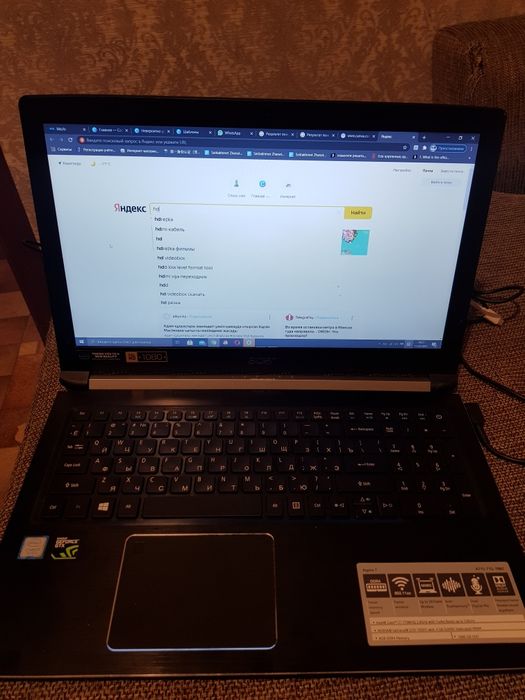 Продам ноутбук acer aspire 7