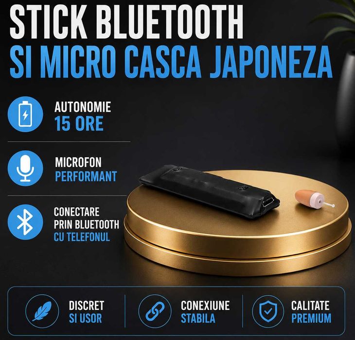 Casca de Copiat prin Bluetooth cu STick de Copiat Autonomie 15 ore Sisteme Bluetooth de Copiat