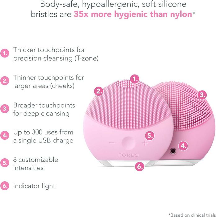 Почистваща електрическа четка за лице FOREO LUNA mini 2 розова