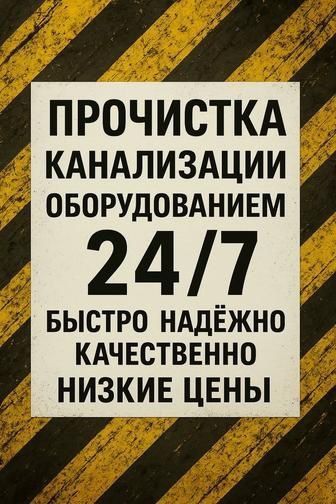 Устранение засора прлчистка канализации труб Крот гидро промывка