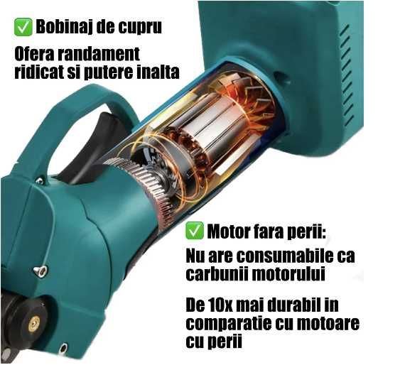 Foarfeca electrica cu 2 acumulatori 4Ah, display digital, 25mm taiere