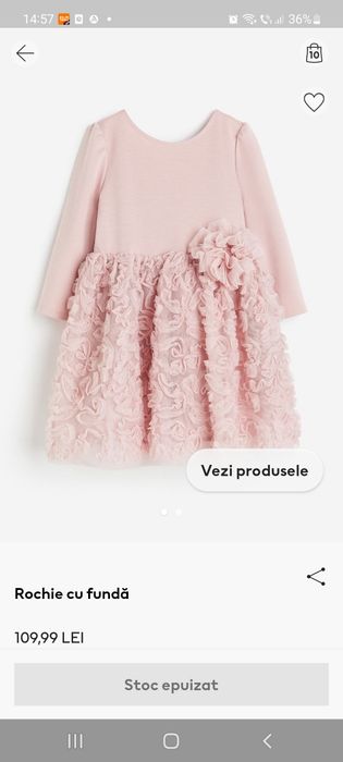 Rochie cu funda noua 122/128 H&M