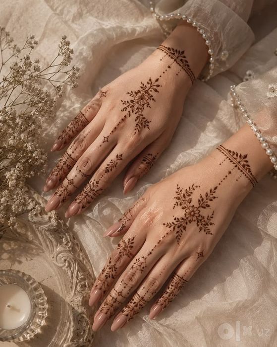Рисую Мехенди/ Qo’lga Xna bilan rasm chizish