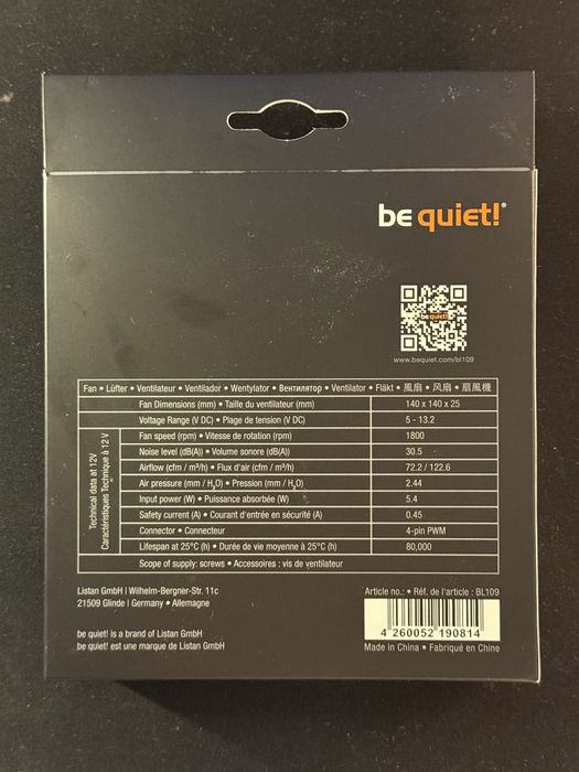 Cooler pc beQuiet Pure Wings 3 - 140mm - Nou in cutie