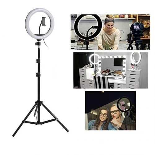 Комплект LED Ринг Ring лампа с трипод и вградено дистанционно, 10 инча