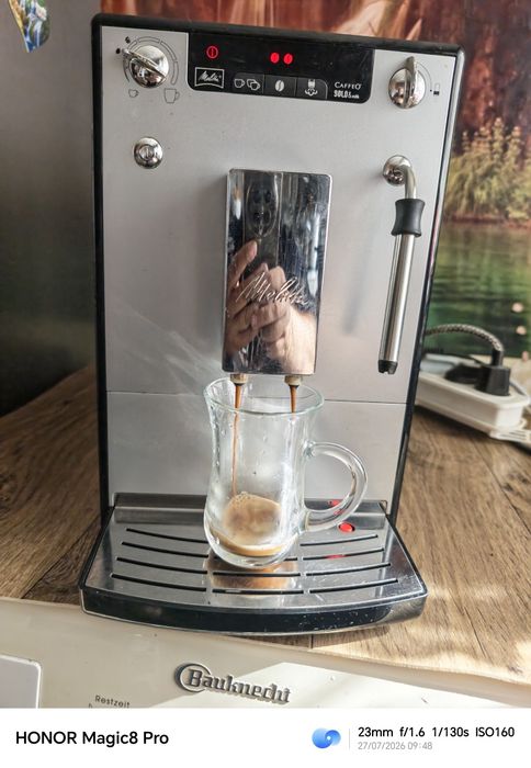 Кафеавтомат Melitta® Solo & Milk , 1400 W, 15 bar, система за разпенване на мляко, Сребрист