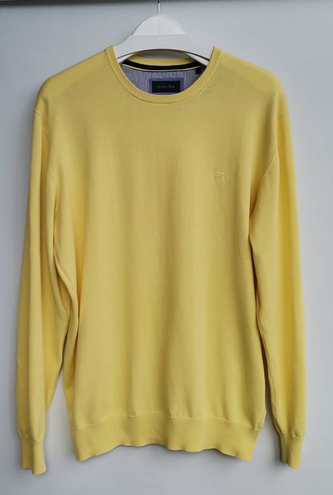 Pulover bărbați Christian Berg mărimea L 100%bumbac galben lemon