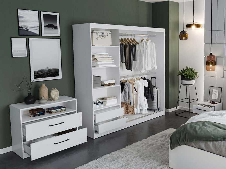 Dulap Nordis 184 usi alb/oglinda