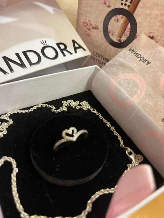 Сребърен пръстен и гривна Pandora