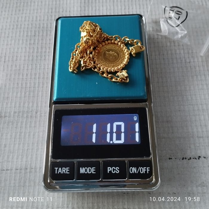 Златно колие 14к + златен медальон 18кК