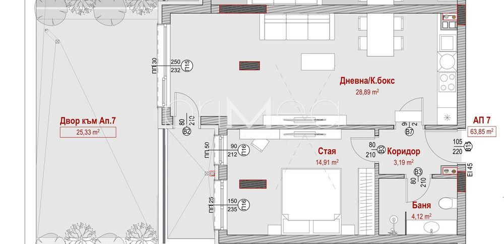 Продава се Двустаен апартамент в Бургас, Славейков - 97 кв.м за 595 €/кв.м - Снимка #2