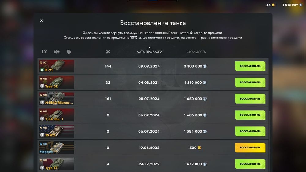 Аккаунт Lesta 13 топов