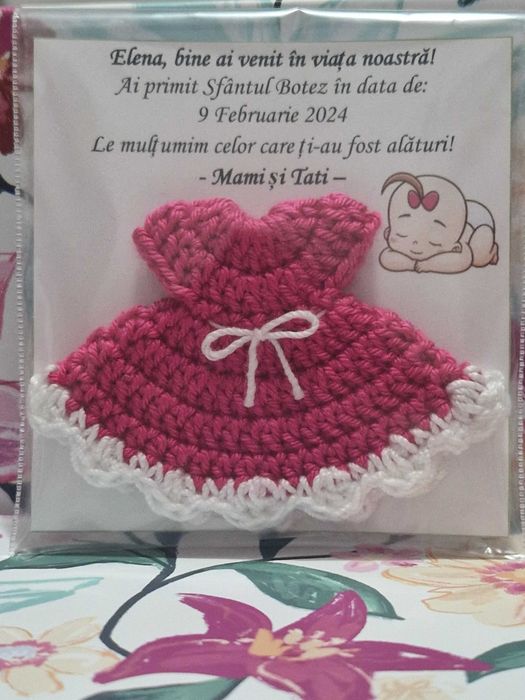 Marturii botez handmade crosetate
