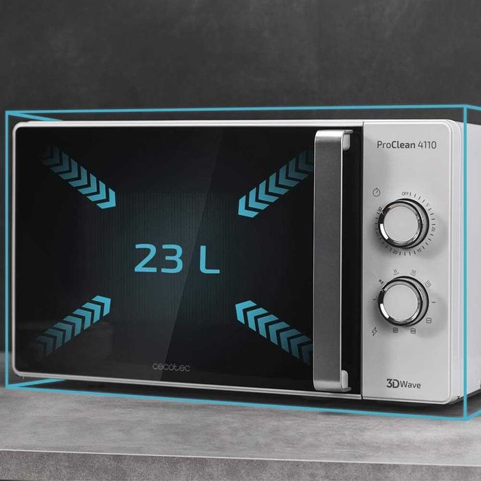 Микровълнова фурна Cecotec ProClean 4110, С грил, 23 л, 700 W, 3D вълнова технология