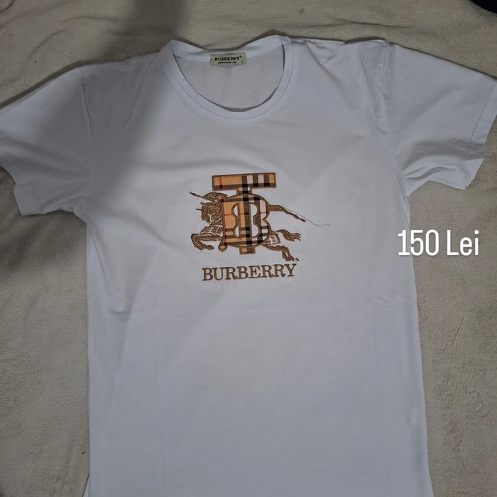 Tricou Burberry White Embroidered Logo  NOU