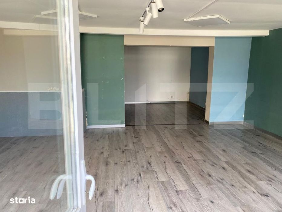 Spatiu comercial, 100 mp cladire, 200 mp curte/parcare, zona Frumoasa
