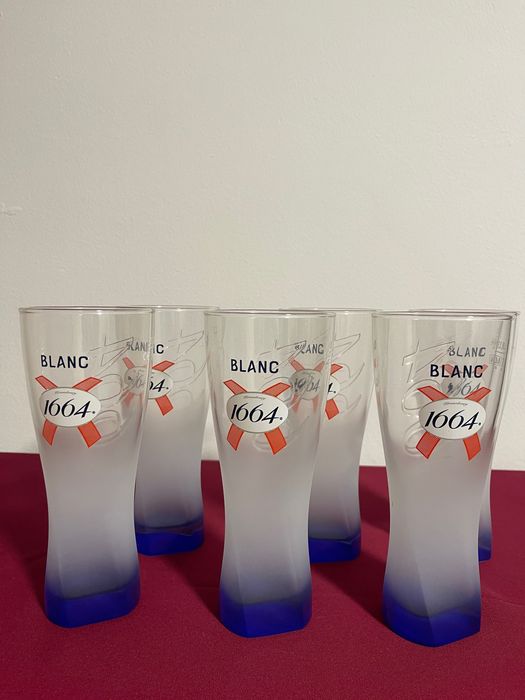Set 6 pahare bere Kronenbourg 1664 Blanc – originale