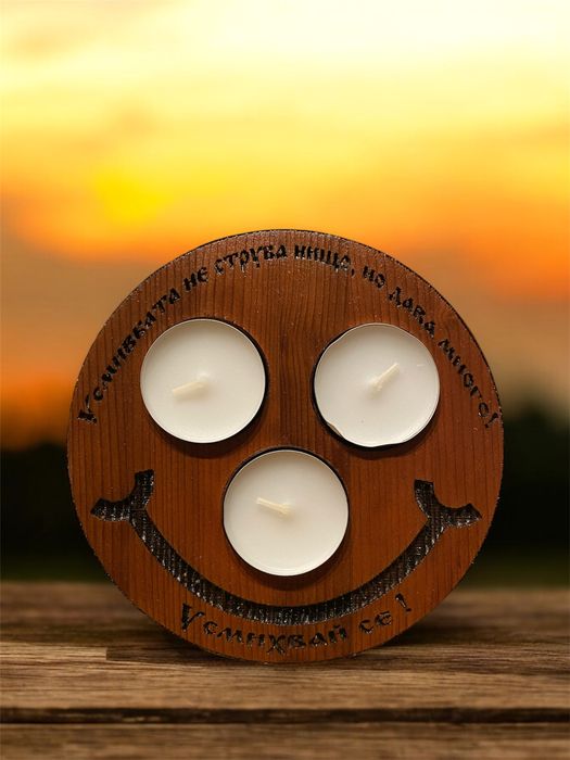 Ръчно изработени свещници от дърво