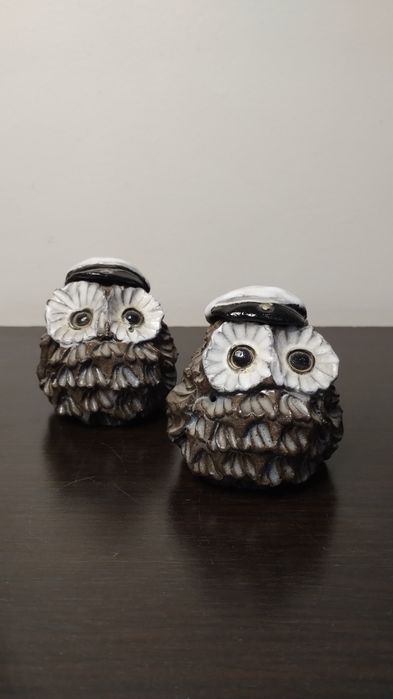 Изключително сладки фигурки на бухалчета. Арт керамика.